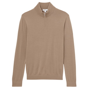 REISS Blackhall Merino Wool Half-Zip Jumper